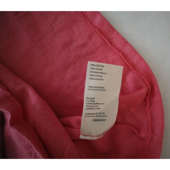 Free People OB1369457 Women's Sz L Velvet Rose Pink Kitty Tie Front Cropped Tee - Picture 8 of 8